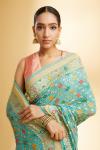 Sea Blue Bandhej Saree