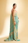 Sea Blue Bandhej Saree