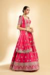 Fuchsia Pink Raw Silk Lehenga