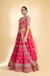 Fuchsia Pink Raw Silk Lehenga