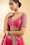 Fuchsia Pink Raw Silk Lehenga