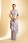 Mauve Shimmer Lycra Drape Saree