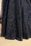 Navy Blue Net Blouse and Organza Lehenga