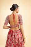 Vermillion Red Raw Silk Lehenga