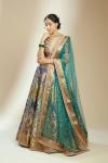 Teal Green Banarasi Silk Lehenga