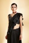 Black Satin Drape Saree