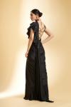 Black Satin Drape Saree