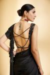 Black Satin Drape Saree