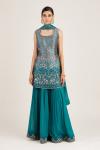 Teal sharara set