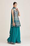 Teal sharara set