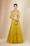 Yellow Banarasi silk Lehenga & Fabric Banarasi silk