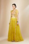 Yellow Banarasi silk Lehenga & Fabric Banarasi silk