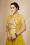 Yellow Banarasi silk Lehenga & Fabric Banarasi silk