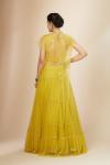 Yellow Banarasi silk Lehenga & Fabric Banarasi silk