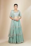 Mint Green Georgette Lehenga Set