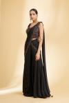 Black Georgette Drape Saree