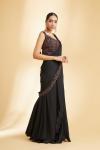 Black Georgette Drape Saree