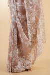 Dusty Peach Organza Chanderi Saree