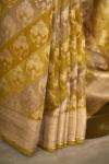 Butter Yellow rangkaat Banarasi Silk Saree