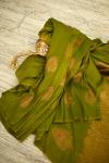 Green Banarasi Tussar Silk Saree