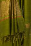 Green Banarasi Tussar Silk Saree