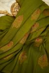 Green Banarasi Tussar Silk Saree