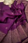 Purple Wine Banarasi Tussar Silk Saree