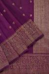 Purple Wine Banarasi Tussar Silk Saree