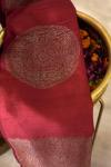 Crimson Banarasi Tussar Silk Saree