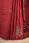 Crimson Banarasi Tussar Silk Saree