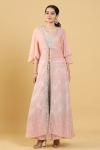 Pink Organza Jacket Sharara Set