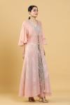 Pink Organza Jacket Sharara Set