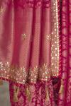 Pink Banarasi Embroidered Bandhani Saree