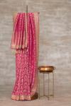 Pink Banarasi Embroidered Bandhani Saree