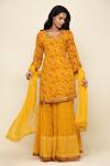 Earthy Yellow Chiffon Lehenga