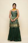 Olive Green Bandhani Print Garara