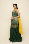 Olive Green Bandhani Print Garara