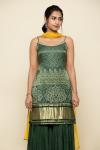 Olive Green Bandhani Print Garara