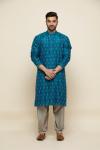 Cobalt Blue Ikat Pathani Suit