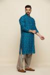 Cobalt Blue Ikat Pathani Suit