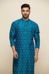 Cobalt Blue Ikat Pathani Suit