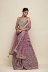 Puce Pink and Stardust Chikankari Georegette Lehenga