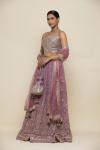 Puce Pink and Stardust Chikankari Georegette Lehenga