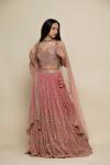 Coral Chikankari Georgette Lehenga