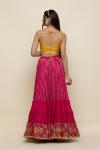 Magenta and Yellow Chiffon Lehenga