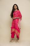 Hot Pink Bandhani Print Kaftan