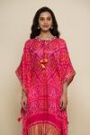 Hot Pink Bandhani Print Kaftan