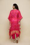 Hot Pink Bandhani Print Kaftan