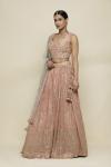 Pretty Peach Silk & Georegette Lehenga