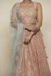 Pretty Peach Silk & Georegette Lehenga